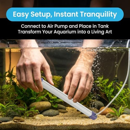 Aquarium Bubble Bar,Nano Fish Tank Bubbler Curtain Wall Aquarium Air Stone Kit,Ultra-Fine Quiet Oxygen Diffuser Bubble Curtain Wall for Freshwater Saltwater(25cm)