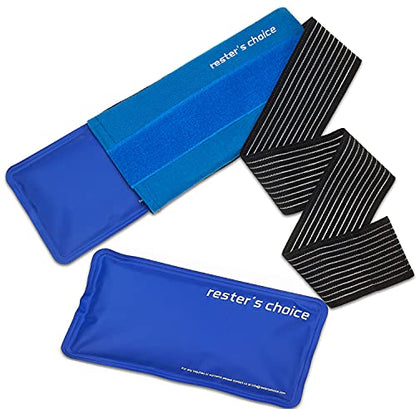 2 Soft Gel Ice Packs for Injuries Reusable with Extra Comfy Adjustable Cold Pack Wrap, Flexible Hot and Cold Compress