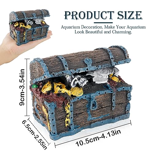 Aquarium Decorations Resin Treasure Box Ornaments Simulation Treasure Chest Aquarium Landscape Decoration for Fish Tank