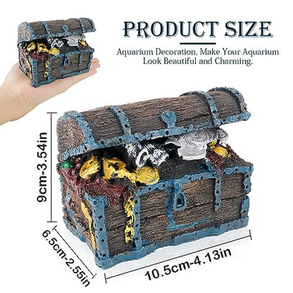 Aquarium Decorations Resin Treasure Box Ornaments Simulation Treasure Chest Aquarium Landscape Decoration for Fish Tank