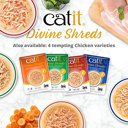 Catit Divine Shreds Premium Cat Food Topper, Tuna with Shrimp & Pumpkin - size: 1 Count (Pack of 1)