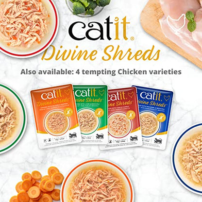 Catit Divine Shreds Premium Cat Food Topper, Tuna with Shrimp & Pumpkin (Pack of 4) - size: 1 Count (Pack of 4)