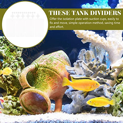 Abaodam 4pcs Aquarium Divider Panel Cups for Isolation Transparent Fish Tank Separator for Breeding Juveniles and Permeability