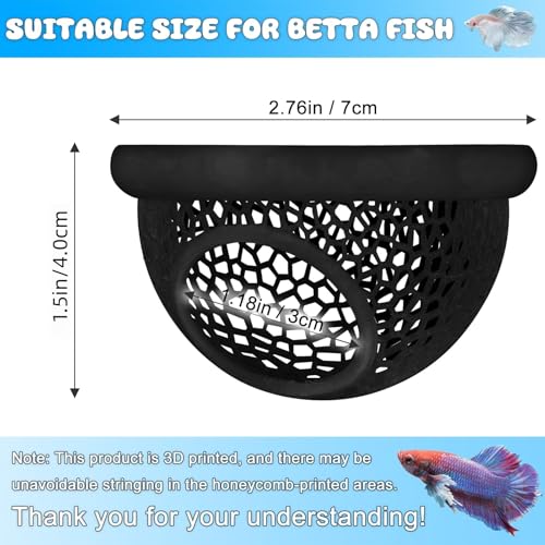 Three-Piece Betta Fish Feeder, Betta Fish Toy, and Shrimp nest Aquarium Floating Hiding Place 3D Printed Material 2.7 x 1.5 inches, Suitable for Small Fish