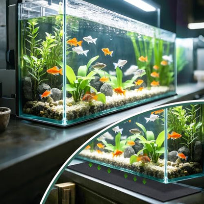 Aquarium Leveling Mat 2PCS/Set Neoprene Non-Slip Shockproof Fish Tank Pad Waterproof Textured Surface for Uneven Surfaces Durable Fish Tank Mat with Easy-Cut Edges (No Glue, 24x12 Inch) - size: 24x12 Inch, style: No Glue