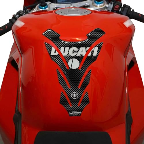 labelbike - 3D Sticker Motorcycle Tank Pad Protection and Decoration in Resin Compatible with Ducati - color: Carbon