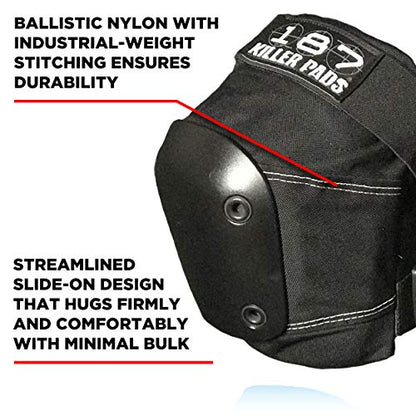 187 Killer Pads Slim Knee Pad for Skate and Skateboarding - color: Black, size: Large