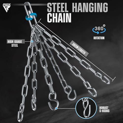 RDX 4FT Double Angle Punch Bag with Gloves & 6-Panel Hanging Chain – Uppercut & Body Shot Heavy Boxing Bag for Muay Thai, MMA, Kickboxing & Power Training – Unique Angled Design for Realistic Striking