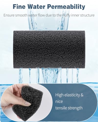 Pawfly 12 Pack Pre-Filter Sponge, 0.6" Aquarium Intake Filter Sponge Foam Cover Rolls for Small Fish Shrimp Fry Fish Tank Covers Accessories