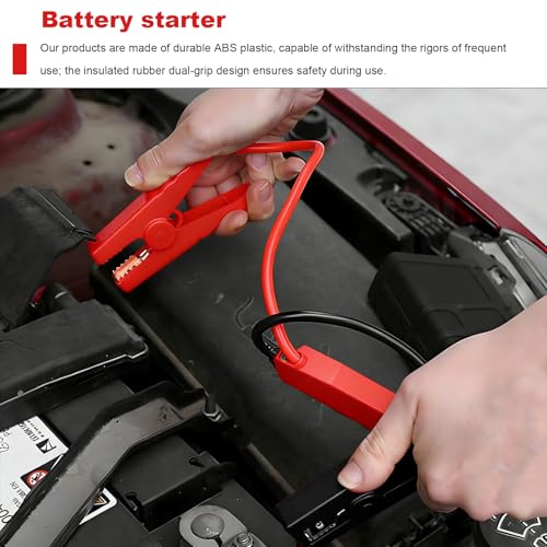 Jumper Cables with Adapter, 2 Ft 8AWG Automotive Battery Booster Cable with 2 Alligator Clips, Portable Emergency Booster Jumper Starter Clamps Universal for Cars Trucks SUVs