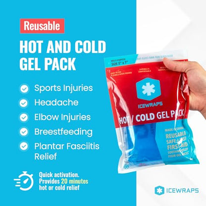 ICEWRAPS Reusable Ice Packs Compact 5 x 7 inches, Soft Cooling Pack 4 Pack