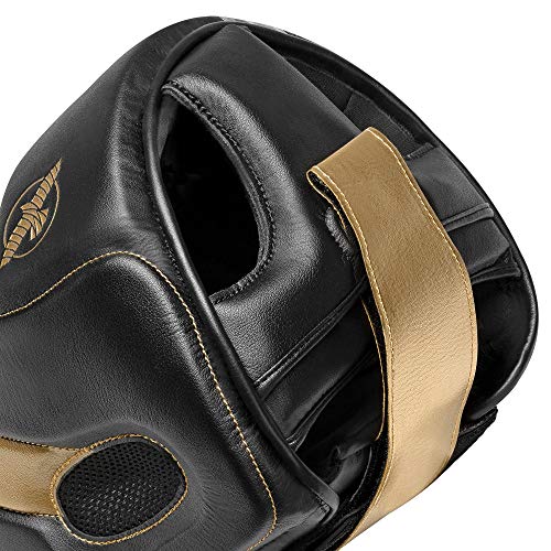 Hayabusa T3 Adjustable MMA Headgear - color: Black/Gold, size: Large