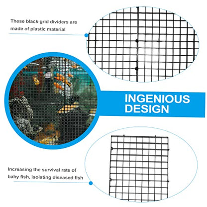 WOONEKY 10pcs Fish Tank Grid Isolation Tray for Breeding Aquarium Supplies Egg Crate Bottom Divider Durable Panel for Fish Survival Rate Increase