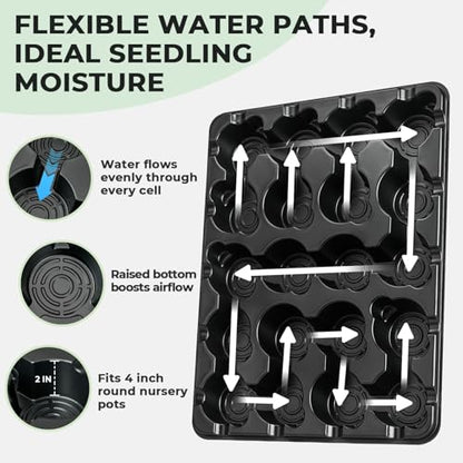 3 Inch Seed Starting Trays 10 Pack, 20-Cell Seedling Starter Trays for Indoor Outdoor Growing, Plant Starter Germination Trays for Pots Seedlings 3" Opening Compatible Pots - size: 3 Inch, style: 10 Pack Seed Starter Tray