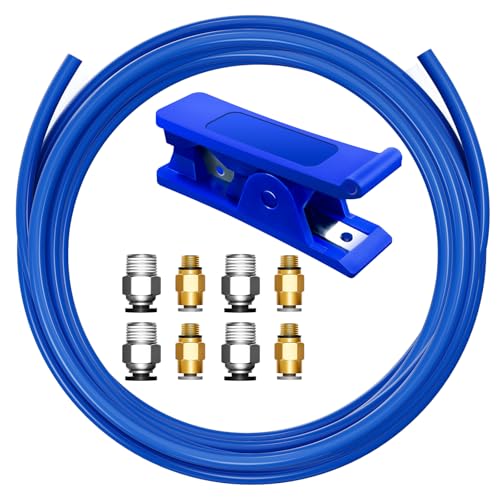 Bowden Tube Kit, PTFE Tube for 1.75mm Filament with PC4-M10 & PC4-M6 Tubing Connectors, Cutter Included – 3D Printer Accessories for Creality Ender 3/3 Pro/3 V2/5/5 Pro/CR 10 & More - color: 2 Meter Kit