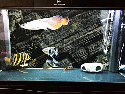 Moss Rock Aquarium Background Poster HD Fish Tank Decorations Landscape (48" x 16"/ 122 x 41cm) - size: 48" x 16"/ 122 x 41cm