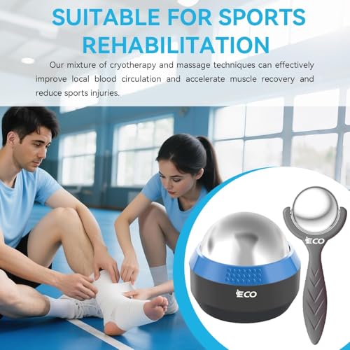 Massage Ice Roller Ball Cold & Heat Therapy Plantar Fasciitis Roller | Alleviating Shoulder, Arms, Back, Legs, Calves or Muscle Tension, Perfect for Workouts Relaxation - color: Blue+black