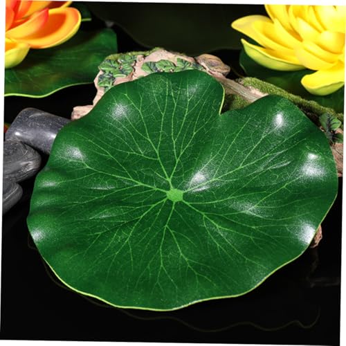 COHEALI 10pcs Artificial Floating Lotus Leaves Simulation Lotus-Leaf Ornament 17cm Fishpond Decor for Garden Pond Aquarium Water Surface Display