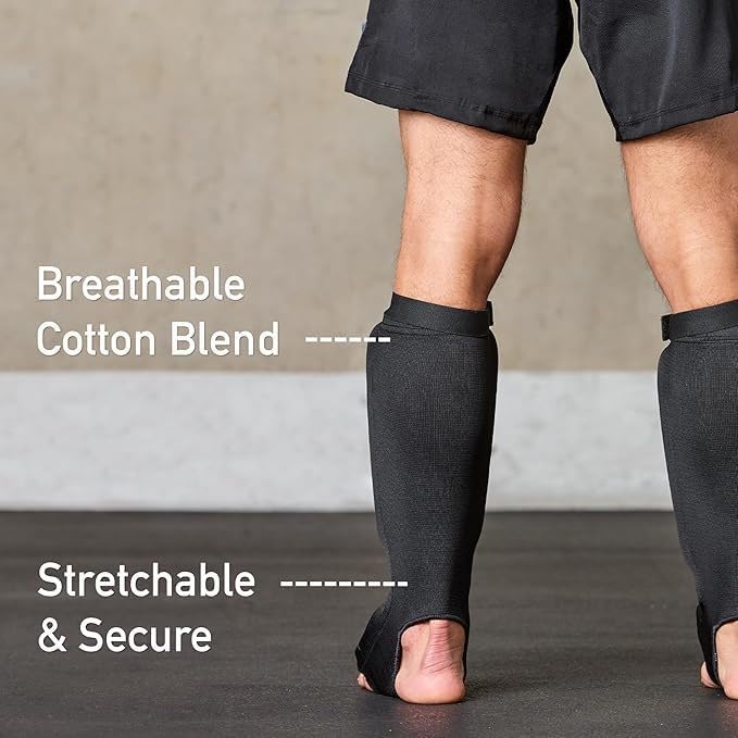 O2TEE Custom MMA Shin Pads Make Your Own Protective Shin Guards for Muay Thai Kickboxing Sparring and Training, for Adults, Kids, and Youth - color: black