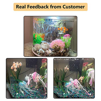 2 Pack Silicone Artificial Aquarium Floating Clownfish Decoration Fish Tank Decor Underwater Saltwater Fake Fish Glowing Ornament