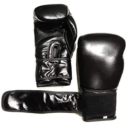 Top Grade Leather Boxing Gloves for Men and Women - Muay Thai Training Kickboxing Fighting Multi Layer Foam Sparring Gloves - Safety Strap Boxing Gloves with Black Palm 20oz, 22oz, 24oz - size: 24oz