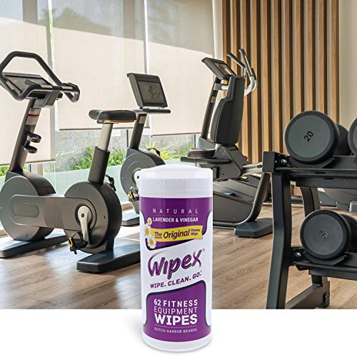 Wipex Original Natural Fitness Equipment Wipes - EWG Verified- Plant-Based Lint Free Cloth - Gym Wipes for Equipment, Yoga Mat, Peloton, Lavender and Vinegar, 50 Count (Pack of 3) - size: 50 Count (Pack of 3)