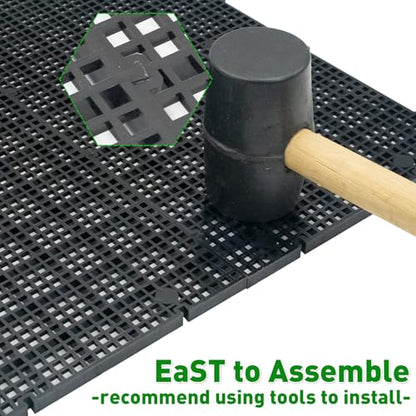 LINLAN 4 Pieces High-Density Aquarium Grid Plastic with 24 Brackets, Fish Tank Divider, Egg Crate for DIY Filtration and Bottom Protection in Aquascaping