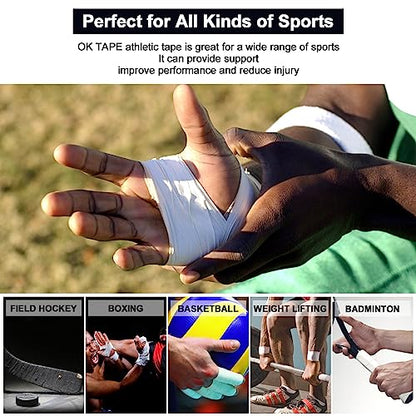 OK TAPE Athletic Sports Tape 4 Packs 45ft Per Roll Red Strong Adhesion - color: Red, size: 1.5" x 15yards - 4 Rolls