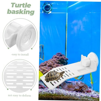 Happyyami Turtle Basking Platform Cup Climbing Dock for Turtles and Reptiles for Aquatic Habitats and Terrariums Small Sleek Design - color: White