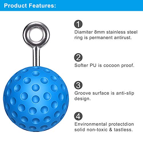 SELEWARE Pull Up Ball, Climbing Grip Attachment for Strength Training | Non-Slip Design Improves Grip Strength, Targets Forearms and Hands, Fits Chin Ups, Kettlebells and Resistance Workouts - color: Blue