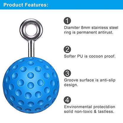 SELEWARE Pull Up Ball, Climbing Grip Attachment for Strength Training | Non-Slip Design Improves Grip Strength, Targets Forearms and Hands, Fits Chin Ups, Kettlebells and Resistance Workouts - color: Blue