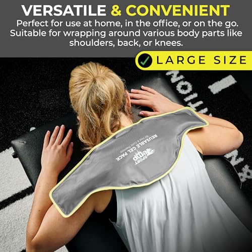 Hot & Cold Reusable Gel Pack Wrap for Neck/Shoulder/Back Pain Relief - Flexible Soft Compress - Ice & Heat Therapy for Rotator Cuff, Cervical, Pain, Swelling, Injuries and Surgery - Sport Temp - size: Neck/Shoulder (Pack of 1)