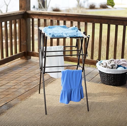 Household Essentials 5175 Collapsible Expandable Metal Clothes Drying Rack, Antique Bronze, STORAGE - color: Bronze