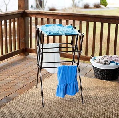 Household Essentials 5175 Collapsible Expandable Metal Clothes Drying Rack, Antique Bronze, STORAGE - color: Bronze