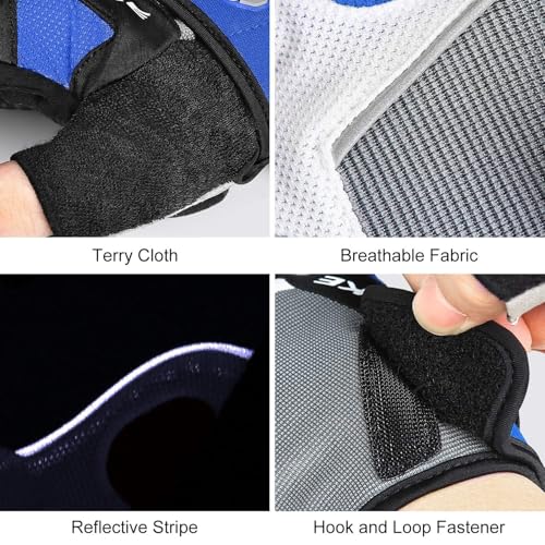 INBIKE 5mm Padded Half Finger Bike Bicycle Cycling Gloves - color: Blue, size: X-Large