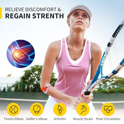 CAMBIVO 2 Pack Tennis Elbow Brace Strap for Tendonitis, Light Pink - color: Light Pink, size: 2 Count (Pack of 1)
