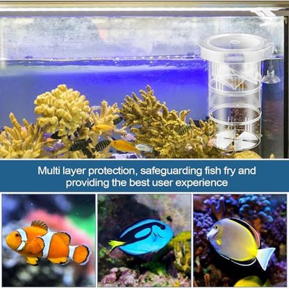 Aquarium Fry Nursery – Compact Breeding Chamber, 12x12x12cm Divider Habitat, Easy Install Structure | Aquatic Care Equipment with Isolation Space for Guppy Shrimp Betta Saltwater Organisms Recovery
