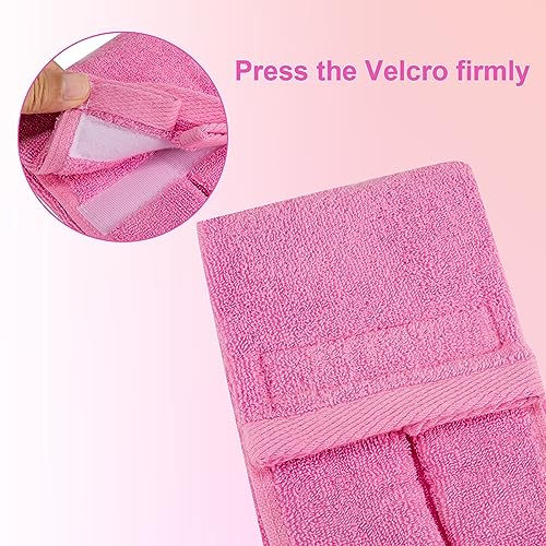 TUYUU Cotton Football Towels Youth Softball Pitching Velcro Sweat - color: Pink-3 Pack
