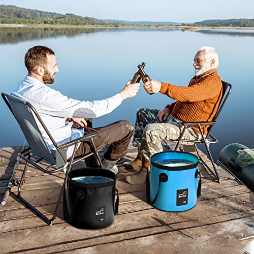 Tessco for you 3 Pcs 5 Gallon Bucket Collapsible Foldable Bucket with Handle for Beach Camping Fishing to Hold Water Folding Container Carry Bag Portable Fold up Lightweight - color: Blue