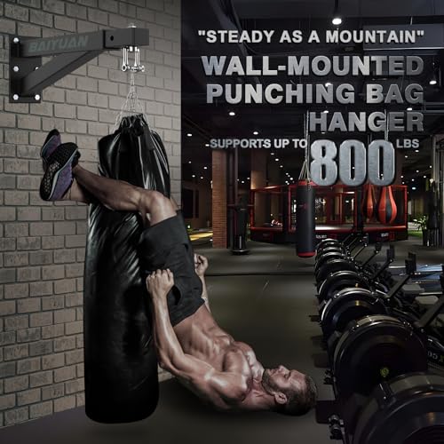 BaiYuan Heavy Bag Hanger - Adjustable Wall Mount Punching Bag Hanger - size: W:17"-26"