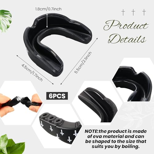 Yaomiao 6 Pc Mouth Guard Faith Cross Mouthguard with Case,Adult,Mixed Verse | Religious Mouthguards and Braces for Football, Boxing, Basketball, Lacrosse, Hockey, and All Contact Sports - size: Adult, style: Mixed Verse