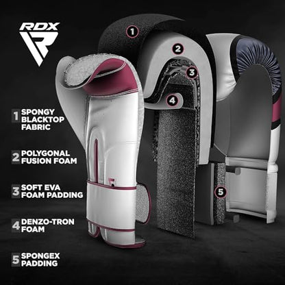 RDX Women Boxing Gloves for Training Muay Thai Maya Hide Leather Ladies Mitts for Fighting, Kickboxing, Sparring EGO Glove for Punch Bag, Focus Pads and Double End Ball Punching - size: 10oz