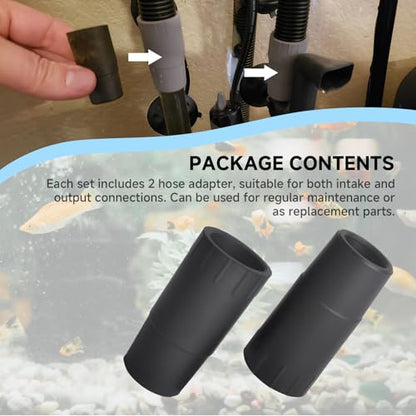 (2-Pack) A20017 Rubber Hose Adapter, Compatible with Fluval 304, 305, 306, 307, 404, 405, 406, 407 Canister Filters with Ribbed Hosing