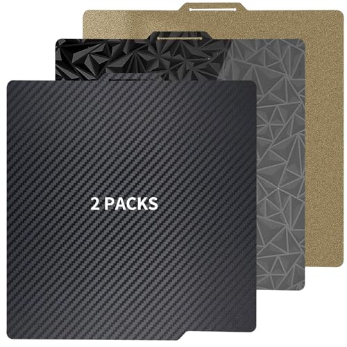 2 Packs 257x257mm PET PEO Double Side Build Plate for Bambu Lab X2D/P2S/X1C/X1/X1E/P1P/P1S/A1, Textured Flexible Spring Steel PEI Sheet Printed Bed for Bambu Labs 3D Printer - size: 257x257mm-2pcs, style: Black PEO+PET