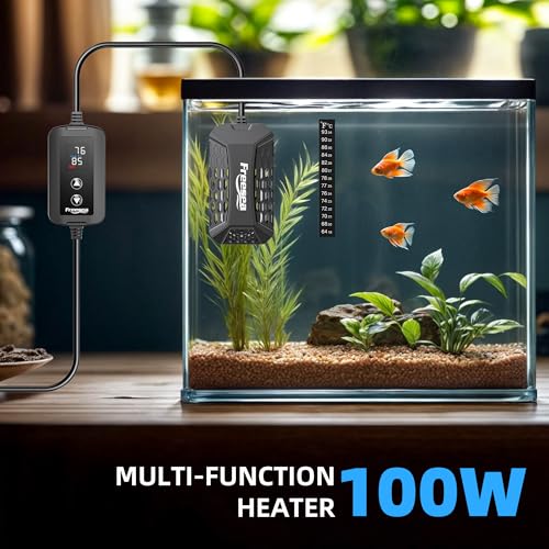 Aquarium Fish Tank Heater: 100W Submersible Aquarium Heaters with Adjustable Digital LED Controller Leaving Water Automatic Stop Heating for 10-20 Gallon Turtle Freshwater Saltwater - size: 100W(10-30gallon)