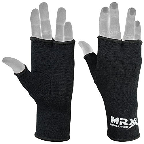 MRX Muay Thai Boxing Inner Gloves Protective Hand Wrap - color: Black, size: Large