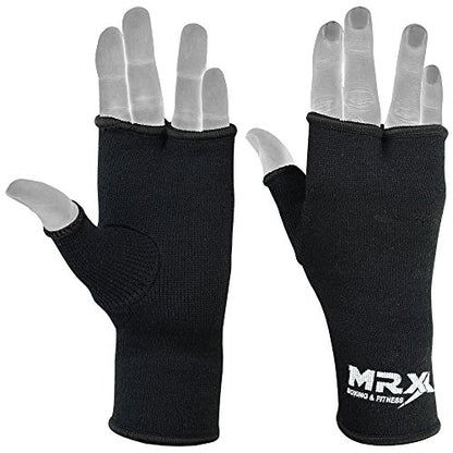 MRX Muay Thai Boxing Inner Gloves Protective Hand Wrap - color: Black, size: Large