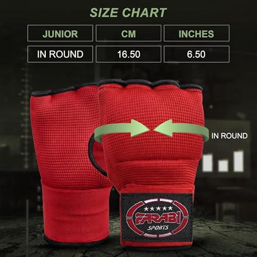 FARABI Kids Hybrid Boxing Inner Gloves Punching Boxing Gloves - color: All Red