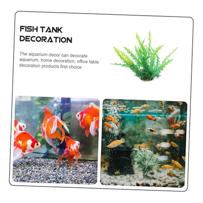 2Pcs Aquarium Fish Tank Decorations Compact Fake Grass Plants Desktop Fish Tank Supply for Home Office Table Aquarium Decor
