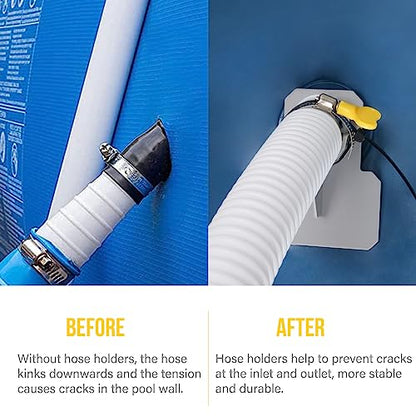 Pool Hoses for Above Ground Pool, 2 PACK 1.25 Inch Pool Filter Hose Accessory Bump Replacement Hose 59 Inch Long with 2 Holders and 4 Clamps